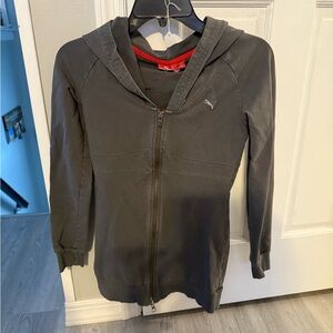 Puma Charcoal Hoodie with Red Accents